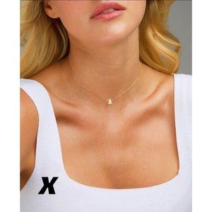 X/x Initial Gift Necklace Tiny Letter Necklace Dainty Necklace Personalized